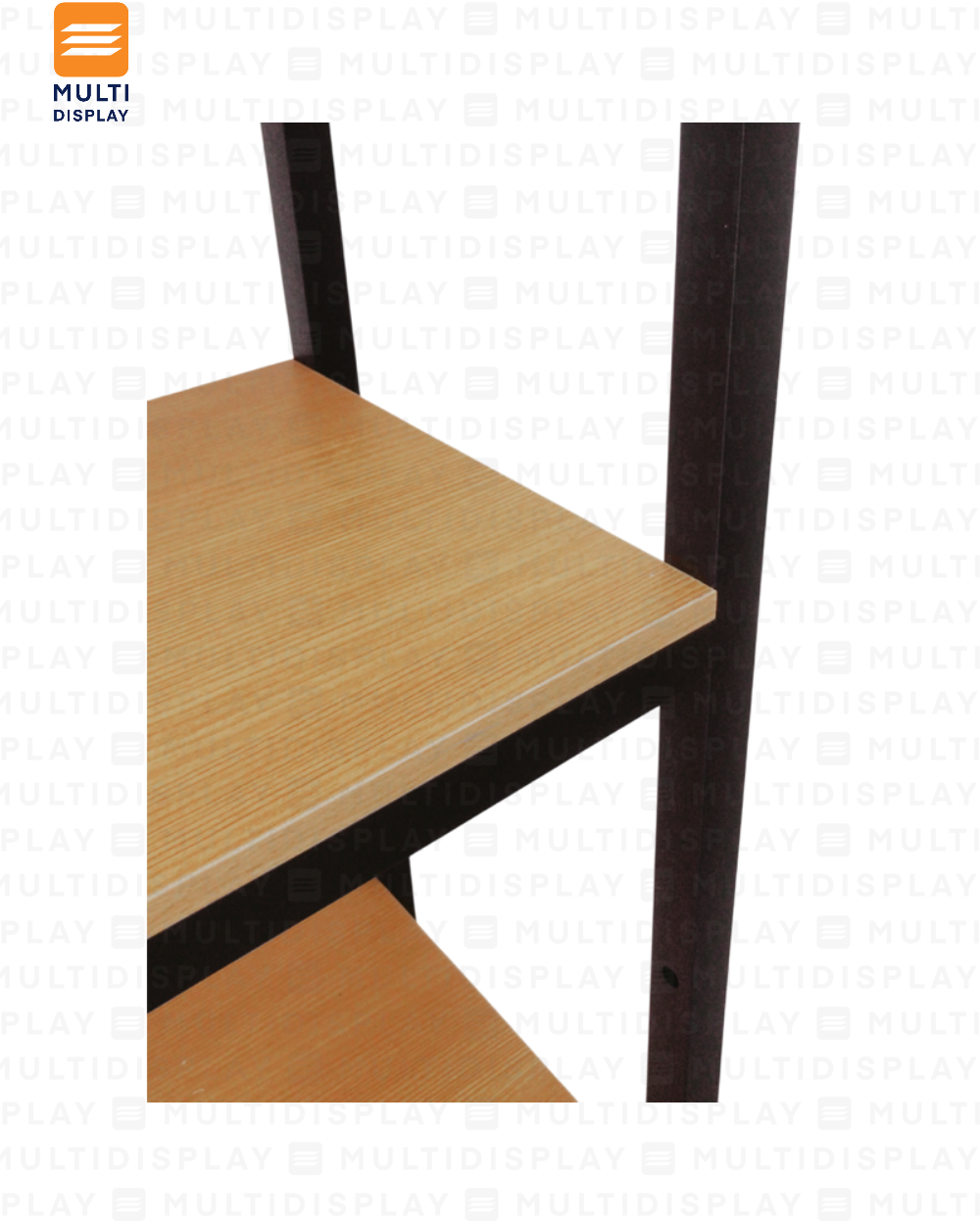 Estante de Madera con Postes de Hierro con Niveles Ajustables 100x40x183cm