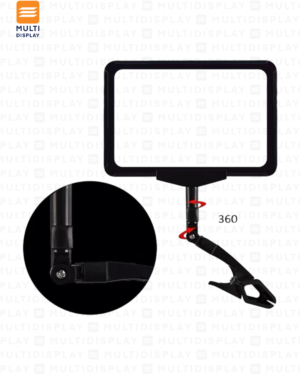 Portabanner A6 Base Clip Negro