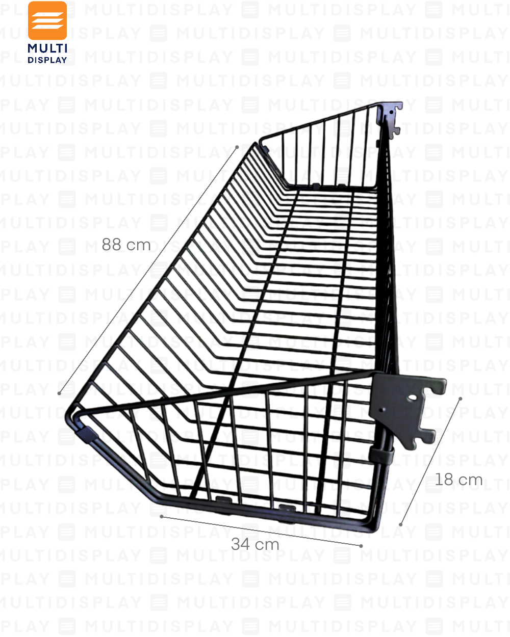Cesta para Gondola 90x34x18cm Negro