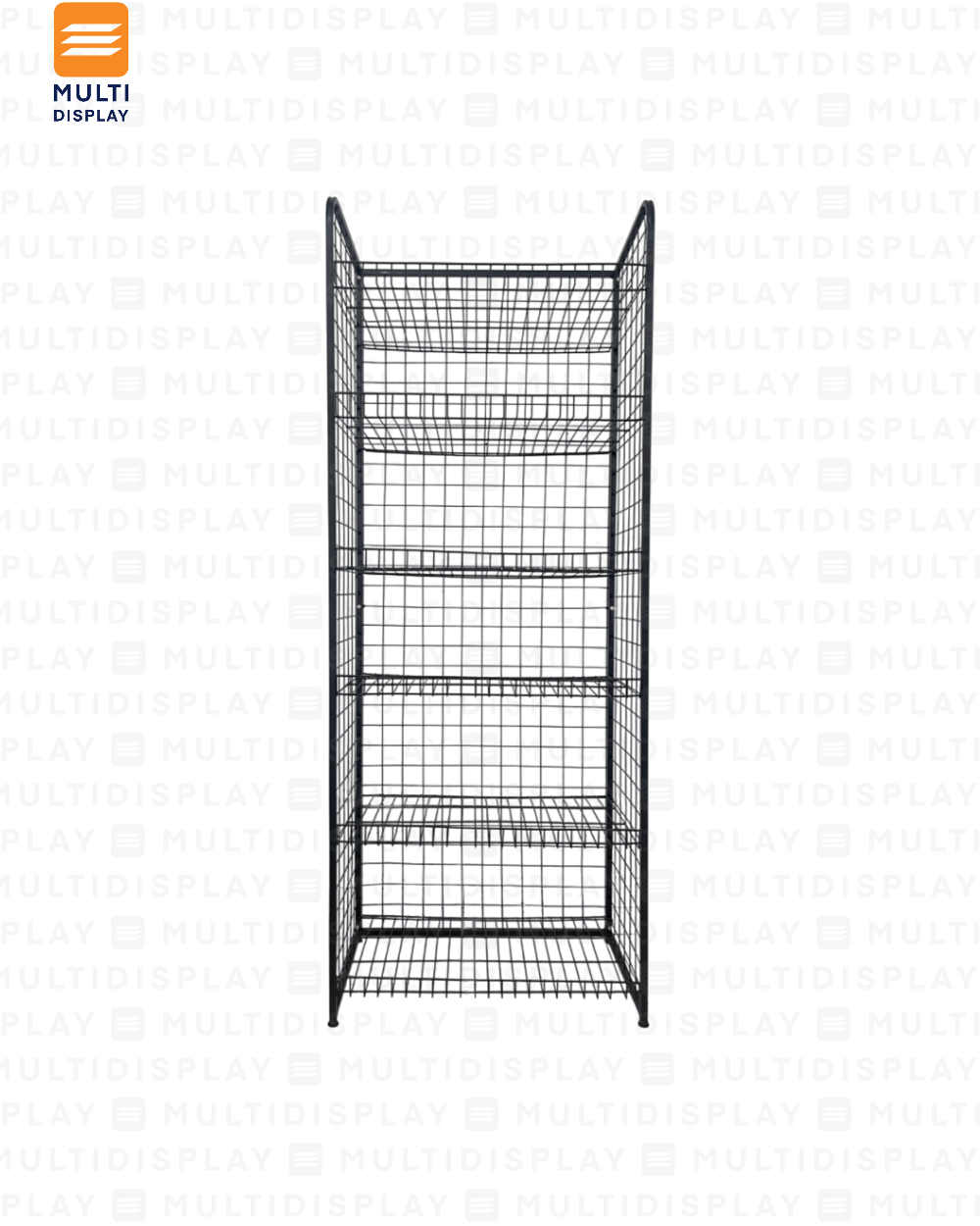 Estante Mallado L, 6 Niveles 70x40x180cm, Negro