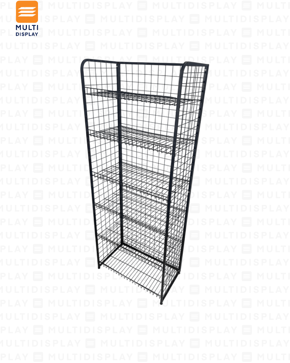 Estante Mallado L, 6 Niveles 70x40x180cm, Negro