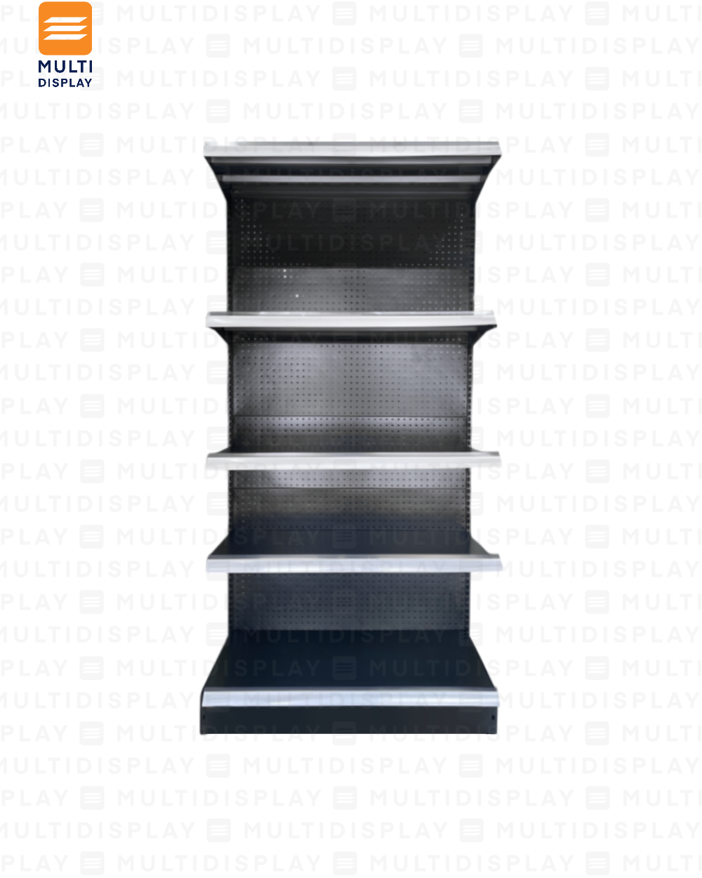 Gondola Frontal HD Inicial 100x55x195cm 5 Tablillas, Perf. Negro, 250kg