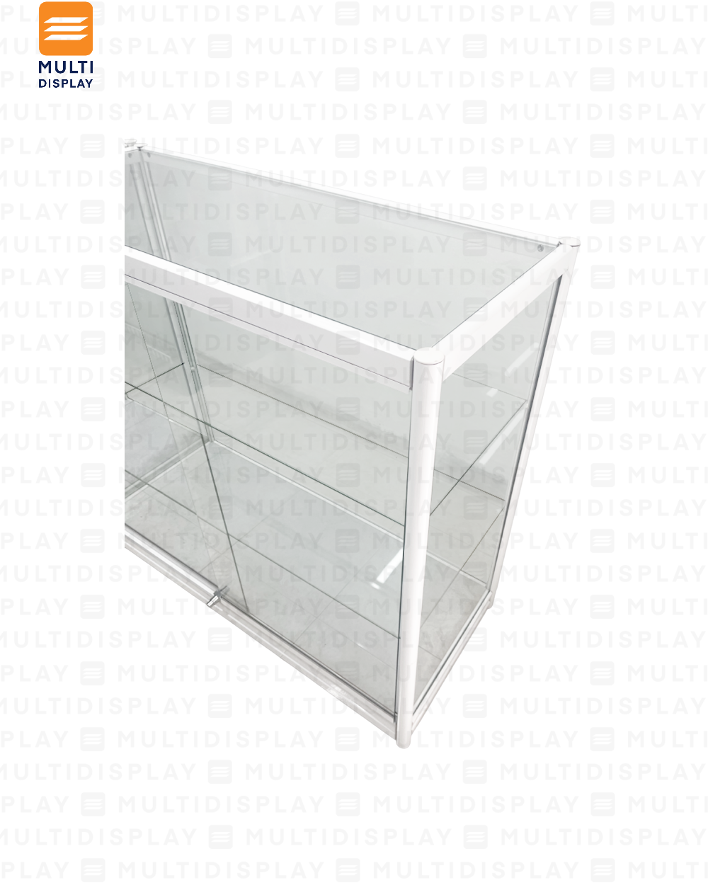 Vitrina con Estructura de Aluminio 120x50x110cm, Blanco