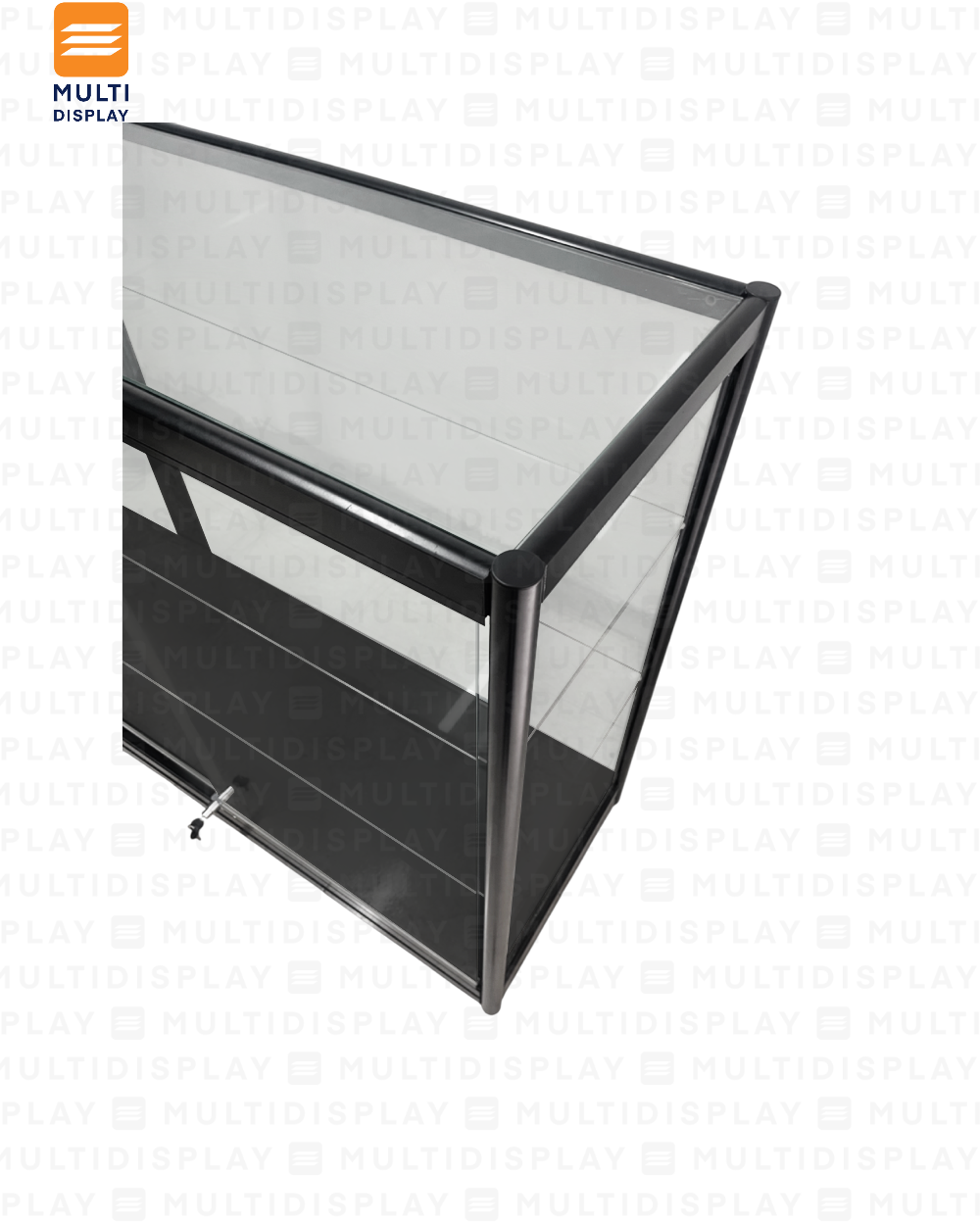 Vitrina con Estructura de Aluminio 120x50x110cm, Negro