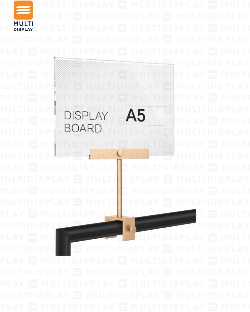 Portabanner A5 Aluminio Base Tornillo Dorado