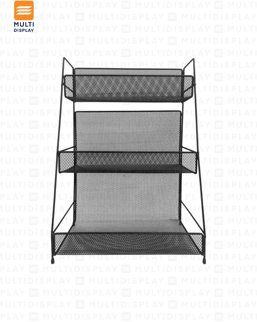 Mini Estante de Impulso, Torre Mallado 3 Niveles 30x18x45cm, Negro