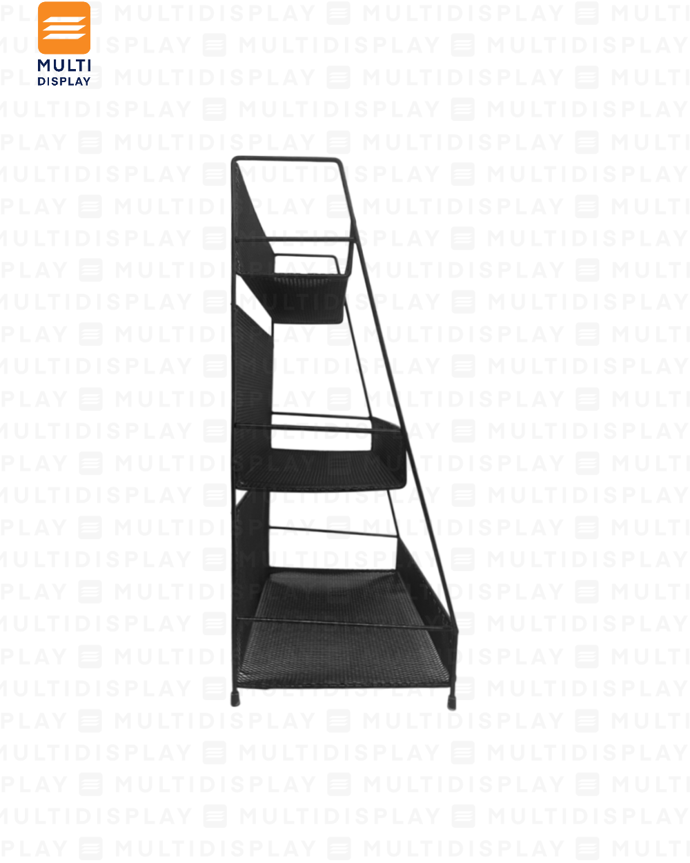 Mini Estante de Impulso, Torre Mallado 3 Niveles 30x18x45cm, Negro