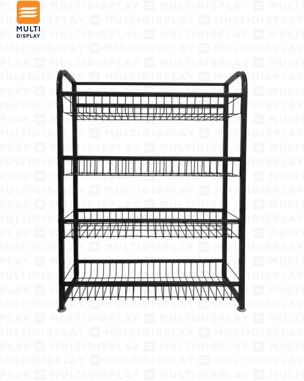 Estante Mallado de Impulso para Caja, 4 Niveles 60x20x82cm, Negro
