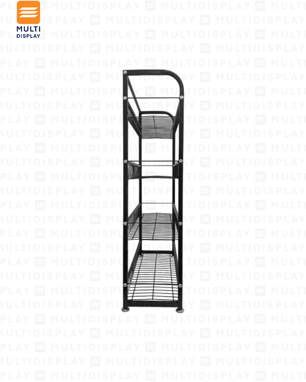 Estante Mallado de Impulso para Caja, 4 Niveles 60x20x82cm, Negro