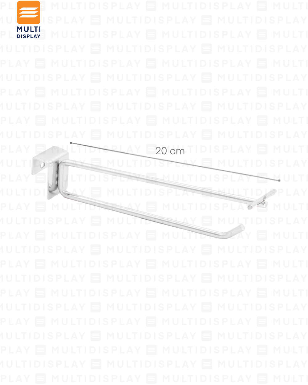 Gancho para Barra con Portaprecio 20cm Cromado