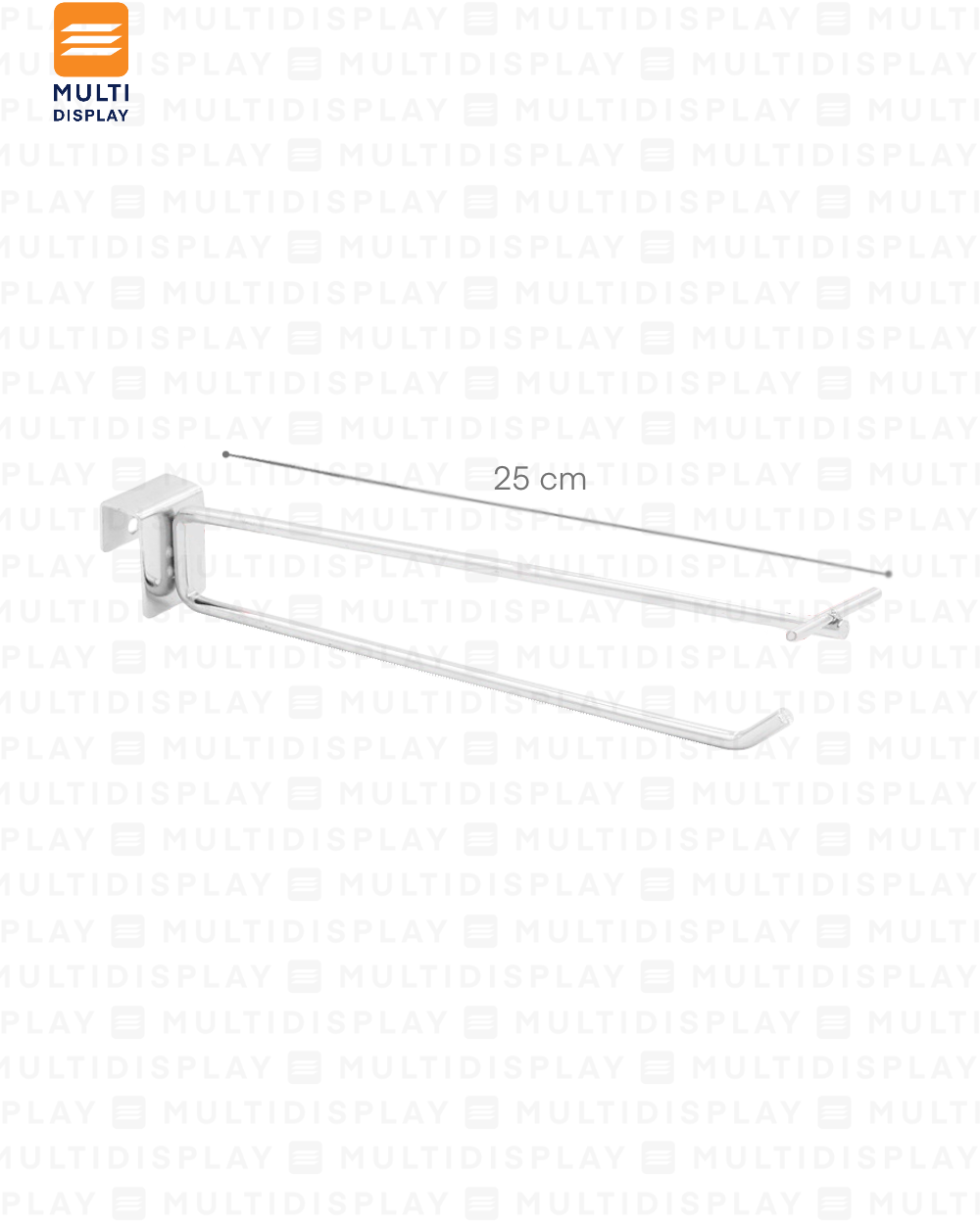 Gancho para Barra con Portaprecio 25cm Cromado
