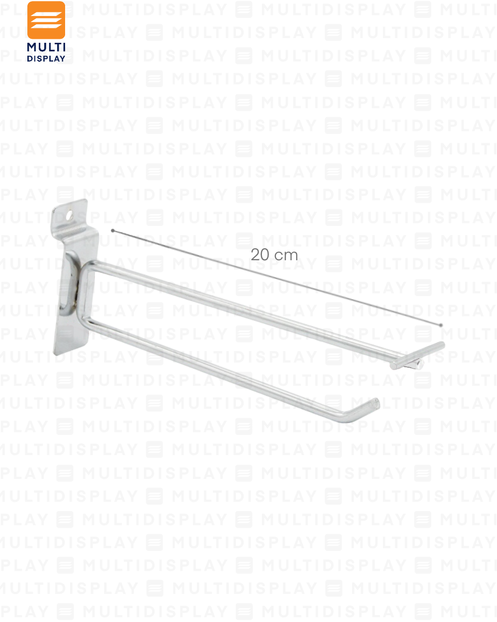 Gancho para Ranurado con Portaprecio 20cm Cromado