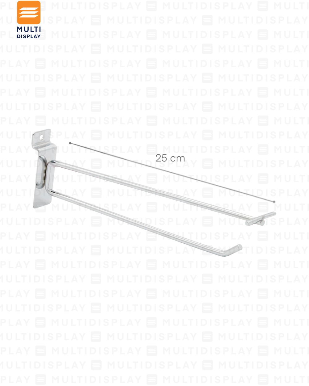 Gancho para Ranurado con Portaprecio 25cm Cromado
