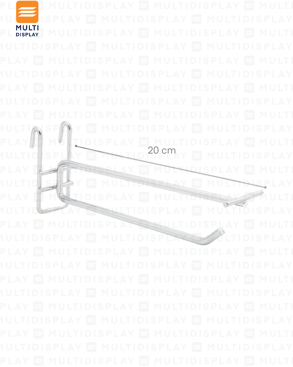 Gancho para Rejilla con Portaprecio 20cm Cromado