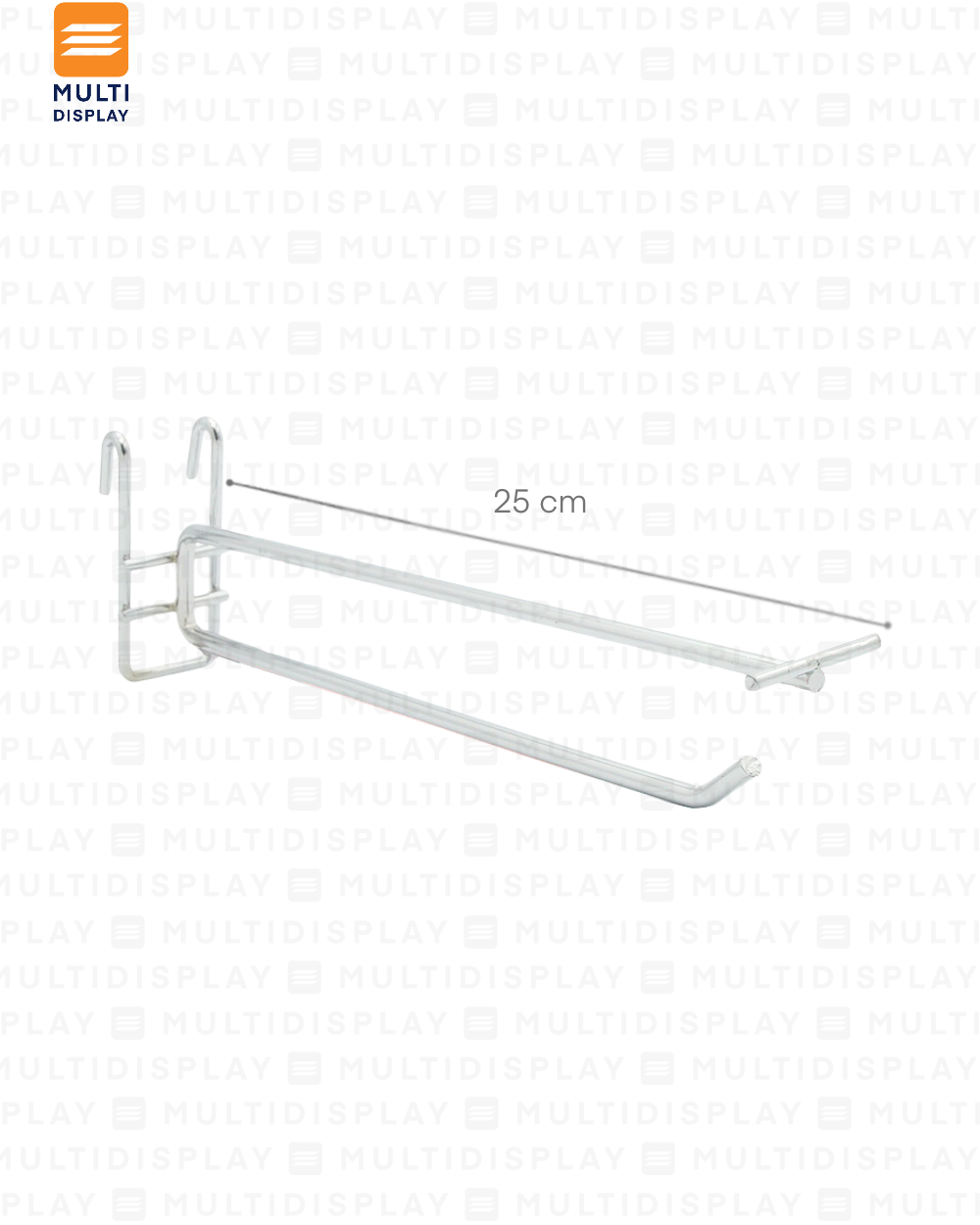 Gancho para Rejilla con Portaprecio 25cm Cromado