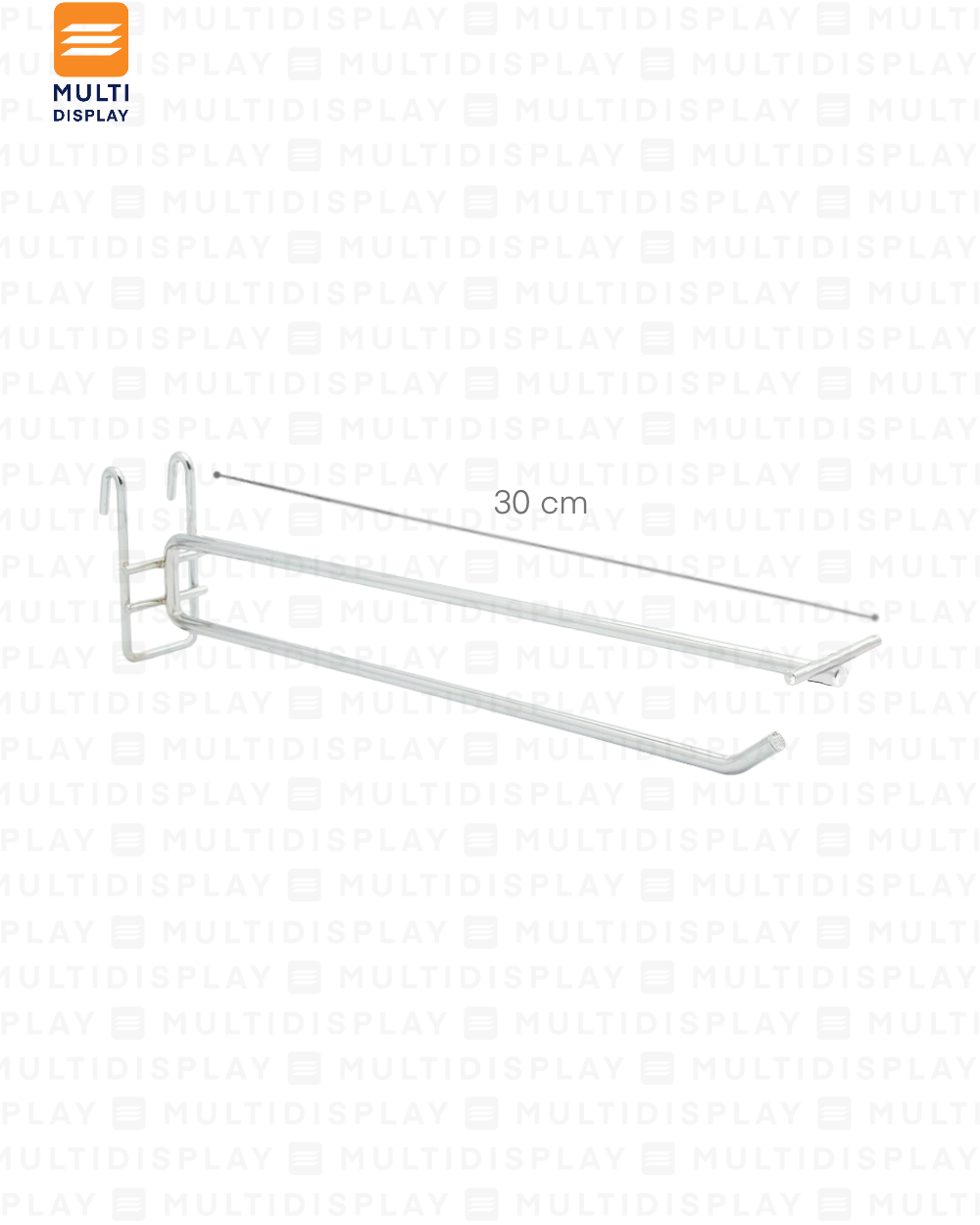 Gancho para Rejilla con Portaprecio 30cm Cromado