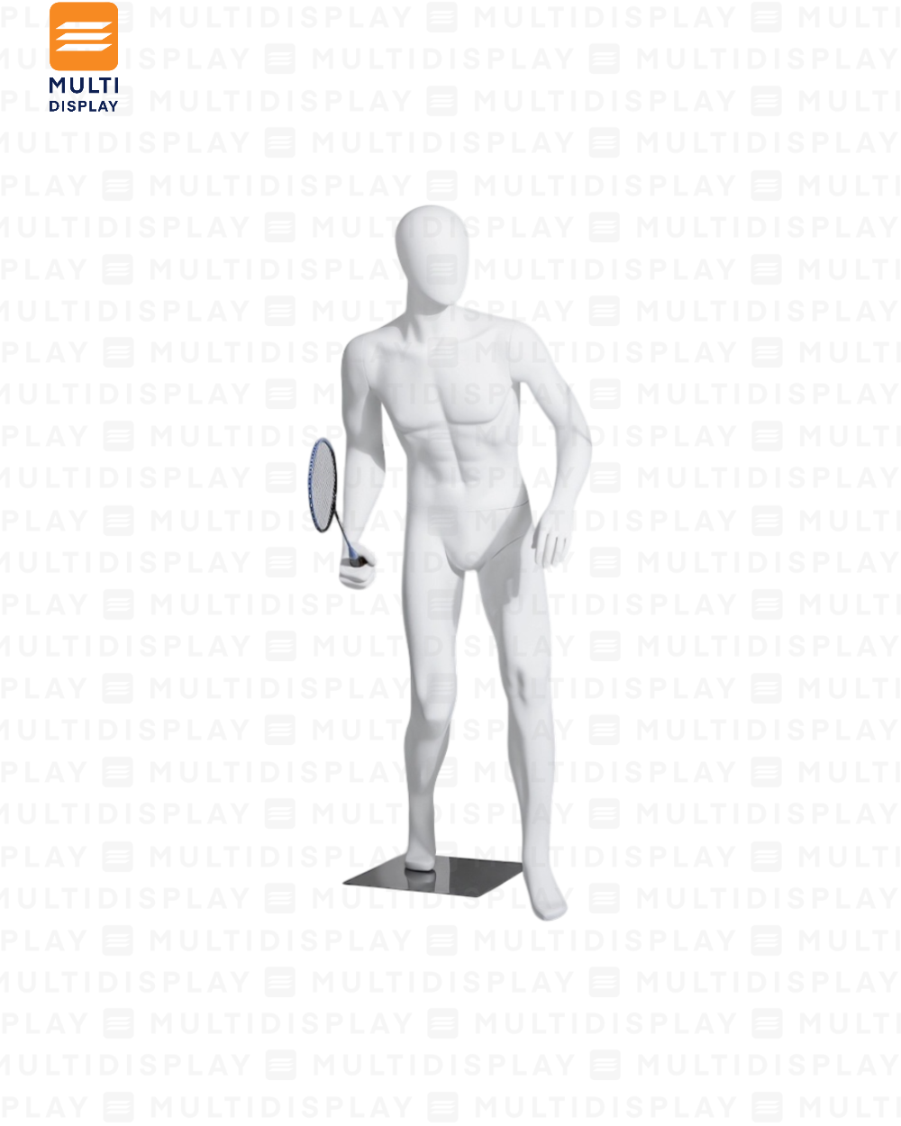 Maniqui Completo Hombre Deportivo, Pose Tenis, Blanco