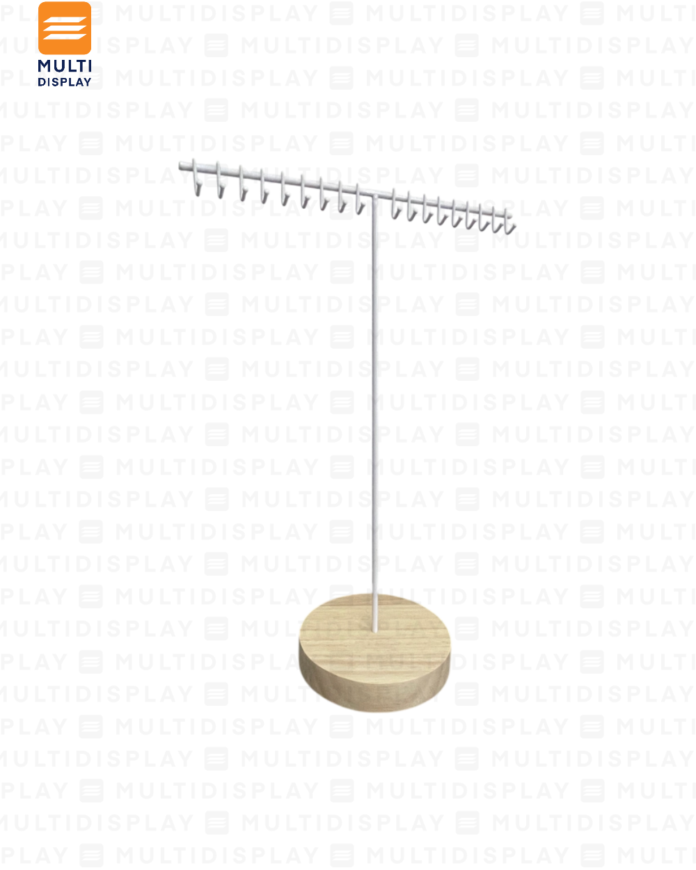 Exhibidor de Collar T Metalico 28cm, Blanco