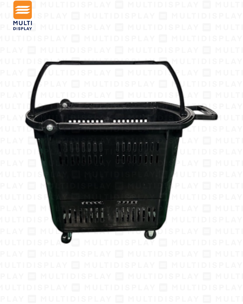 Canasta de Mano con Rueda Basico 45L Agarradero Plastico, Negro