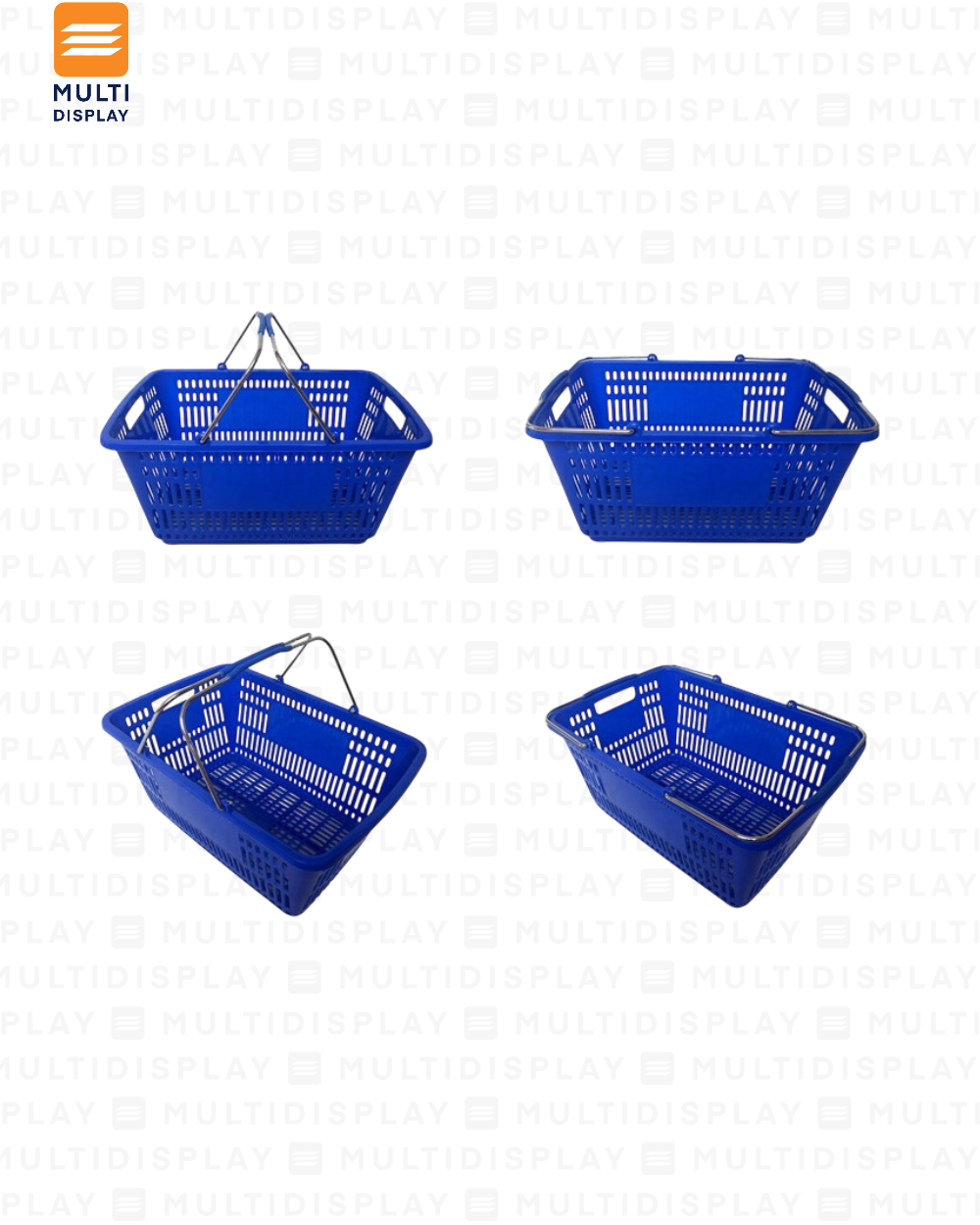 Canasta de Mano 30L Agarradero de Metal Azul