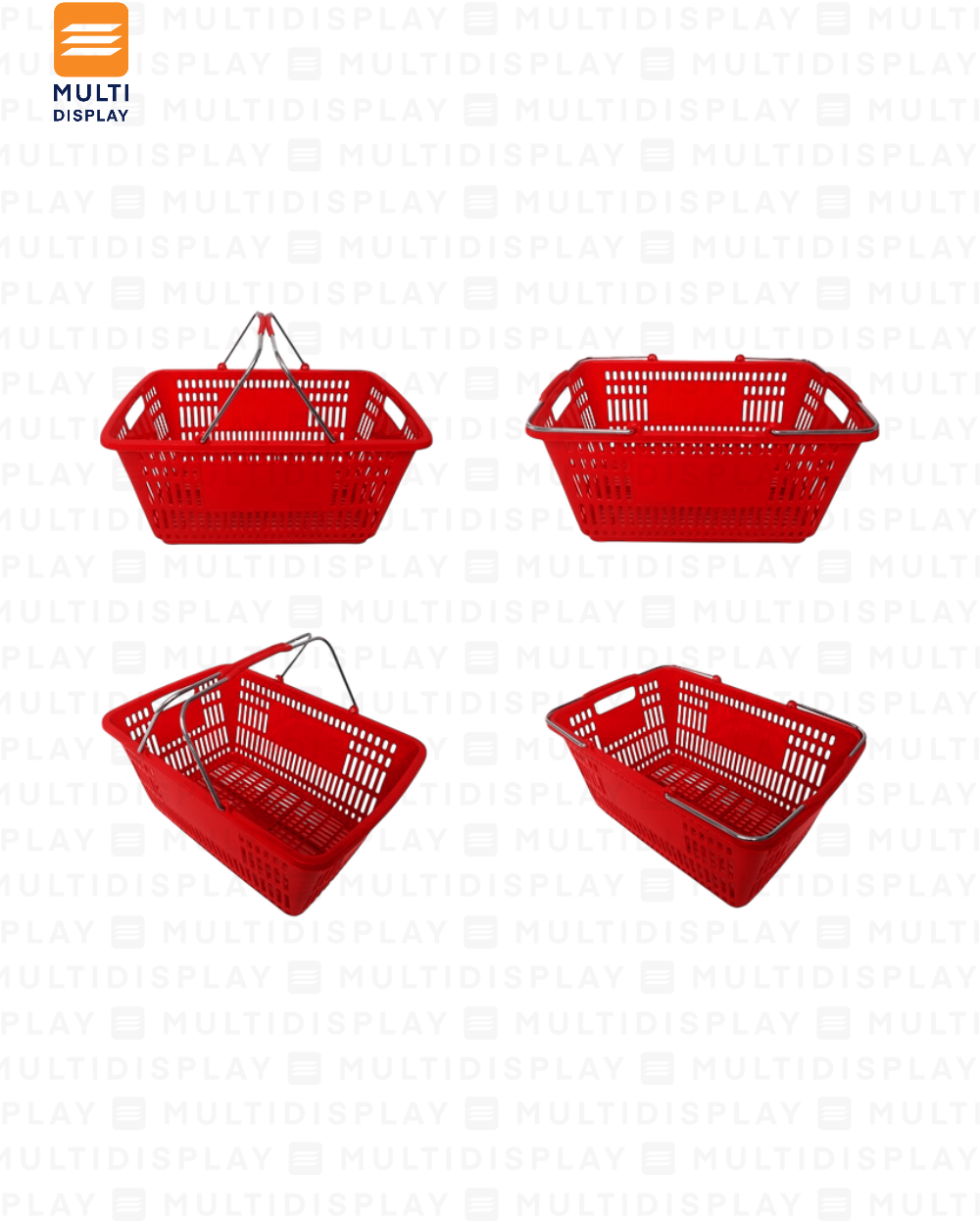 Canasta de Mano 30L Agarradero de Metal Rojo