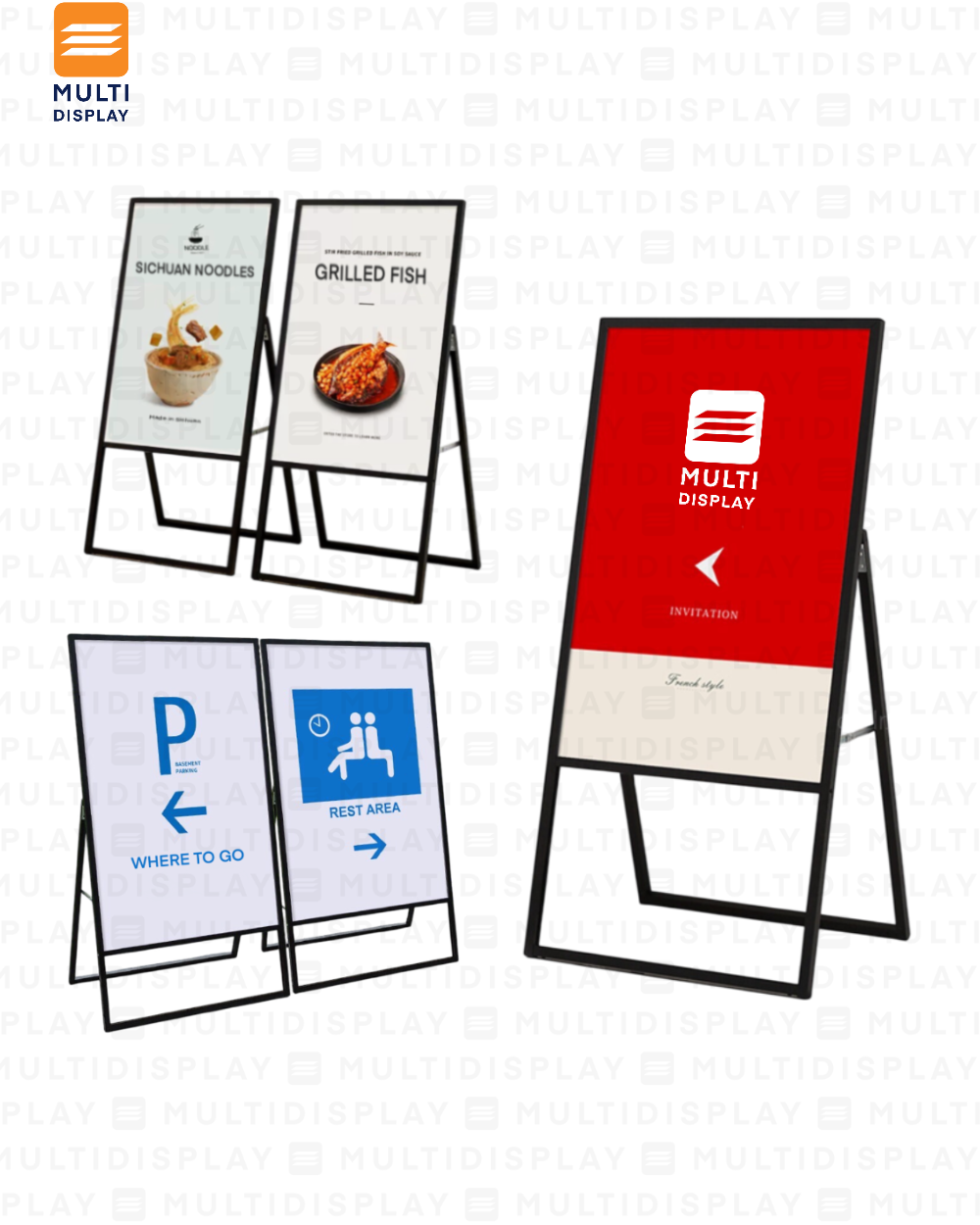 Portabanner Piso Estilo Marco 60x90cm, Negro