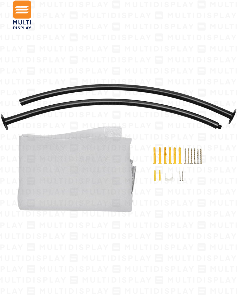 Barra para Vestidor C 100cm con Cortina, Negro