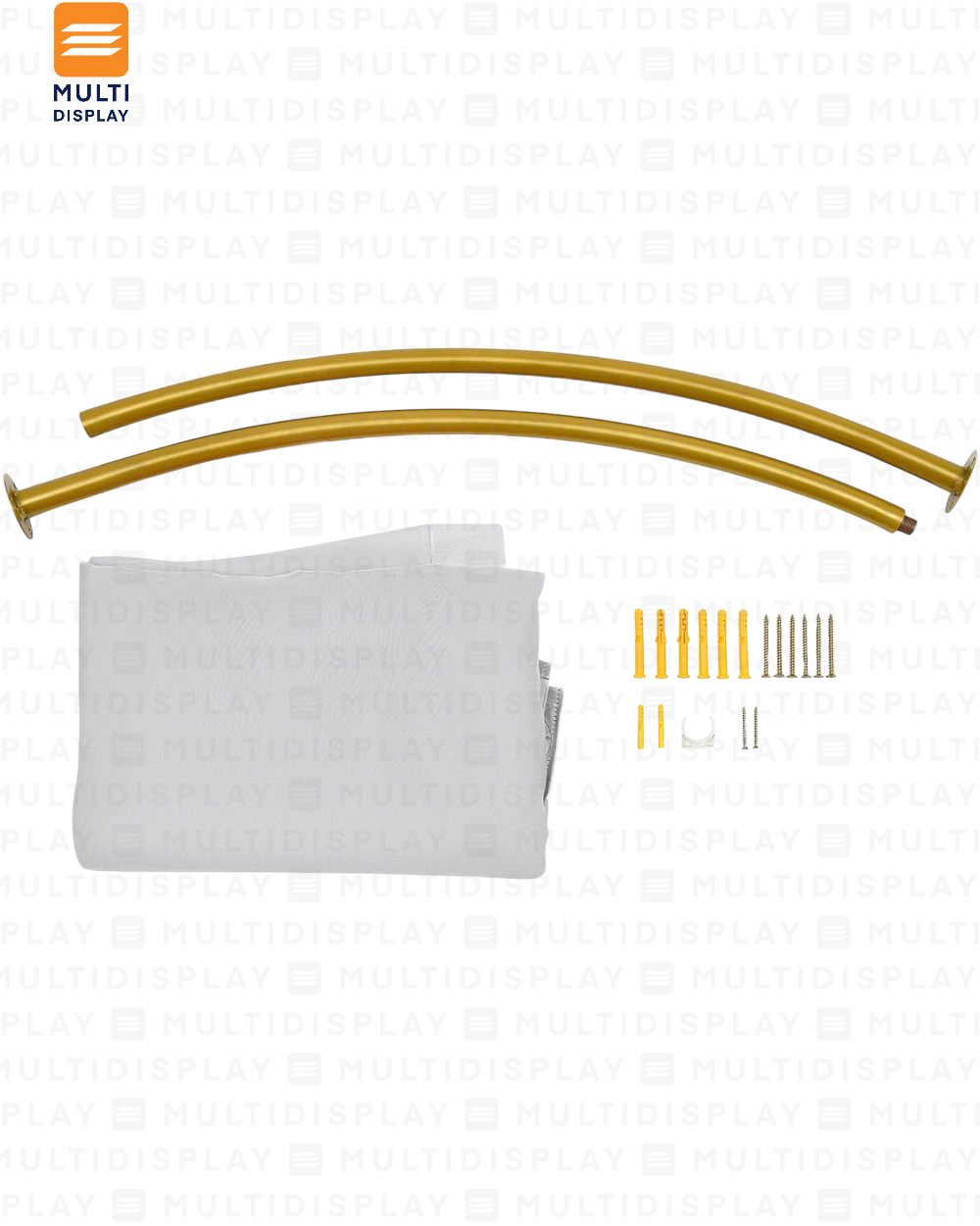 Barra para Vestidor C 100cm con Cortina, Dorado