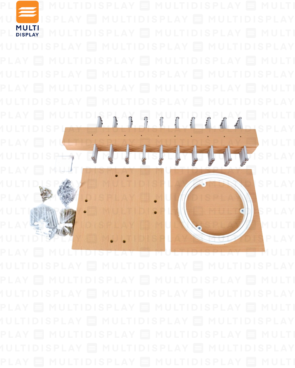 Exhibidor de Lentes Madera Giratorio 40 Slot, 30x76cm, Madera