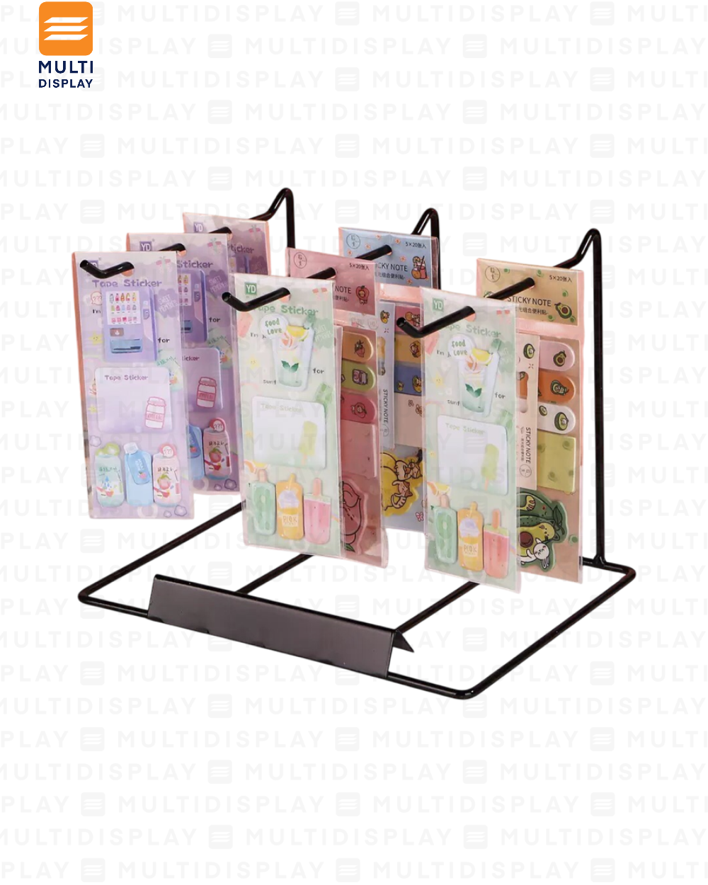 Exhibidor de Accesorio Rack Metalico 3 Slot, 26x20cm, Negro