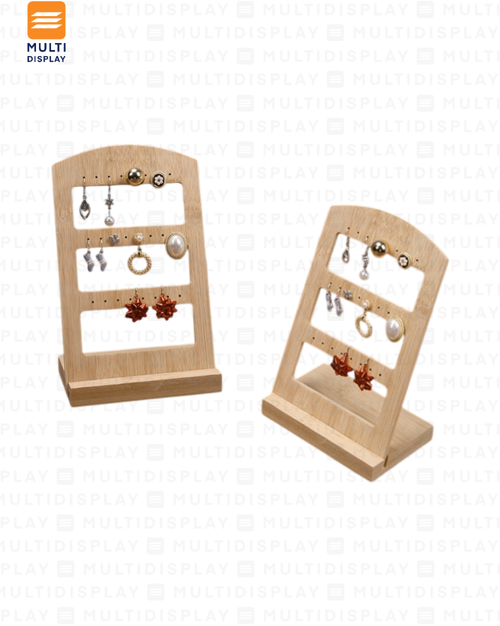 Exhibidor de Arete Tablero Madera, 3 Niveles 14x23cm, Madera