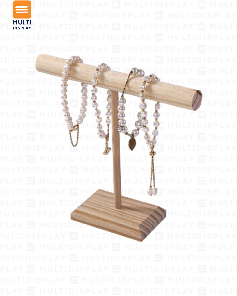 Exhibidor de Pulsera T Madera 1 Nivel 23cm, Madera