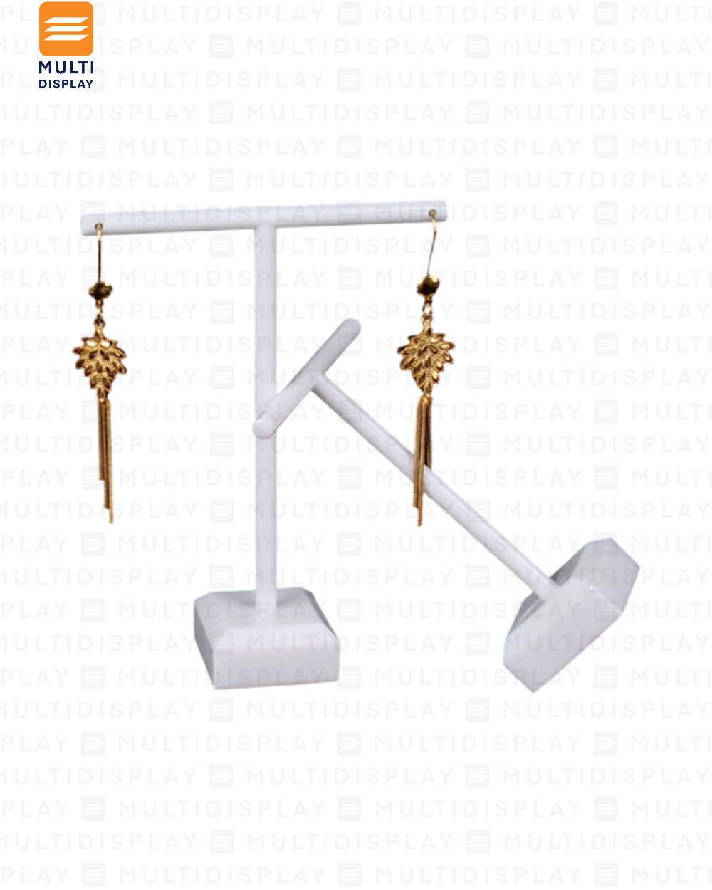 Exhibidor de Arete T Plastico Mini Set de 2, Blanco