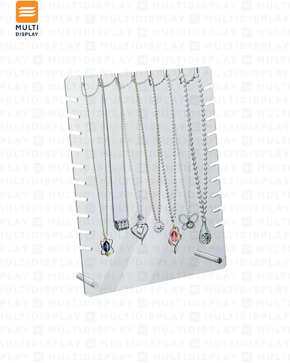 Exhibidor de Collar Tablero Acrilico, 15x20cm, Transparente