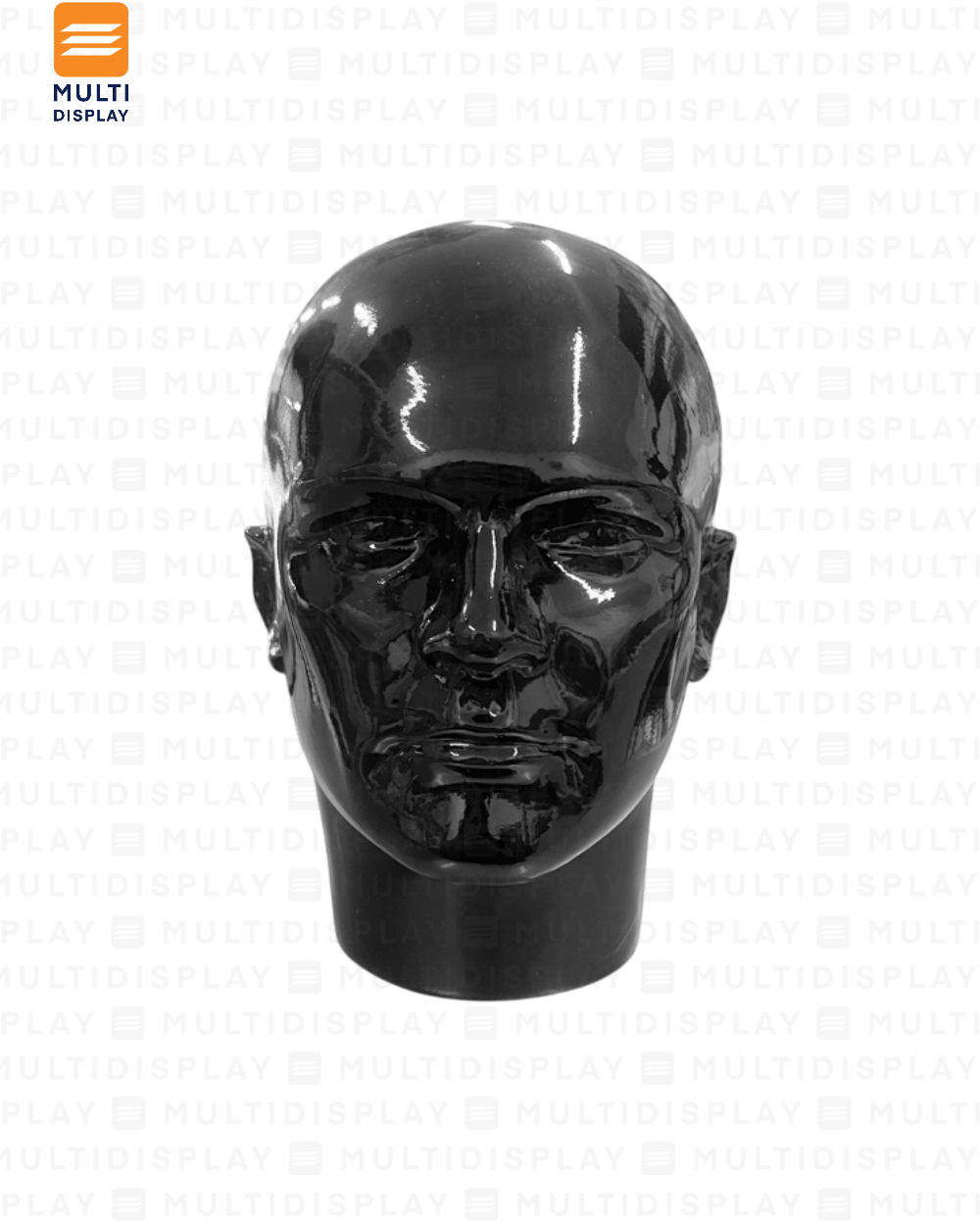 Maniqui Cabeza Artesanal Plastico Hombre, Negro