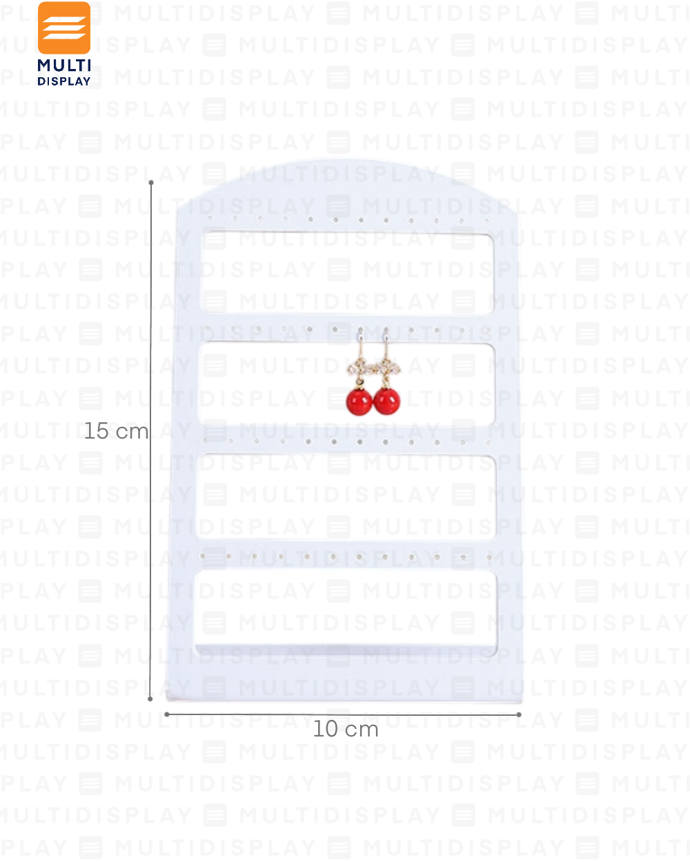 Exhibidor de Arete Tablero Acrilico, 4 Niveles 10x15cm, Blanco