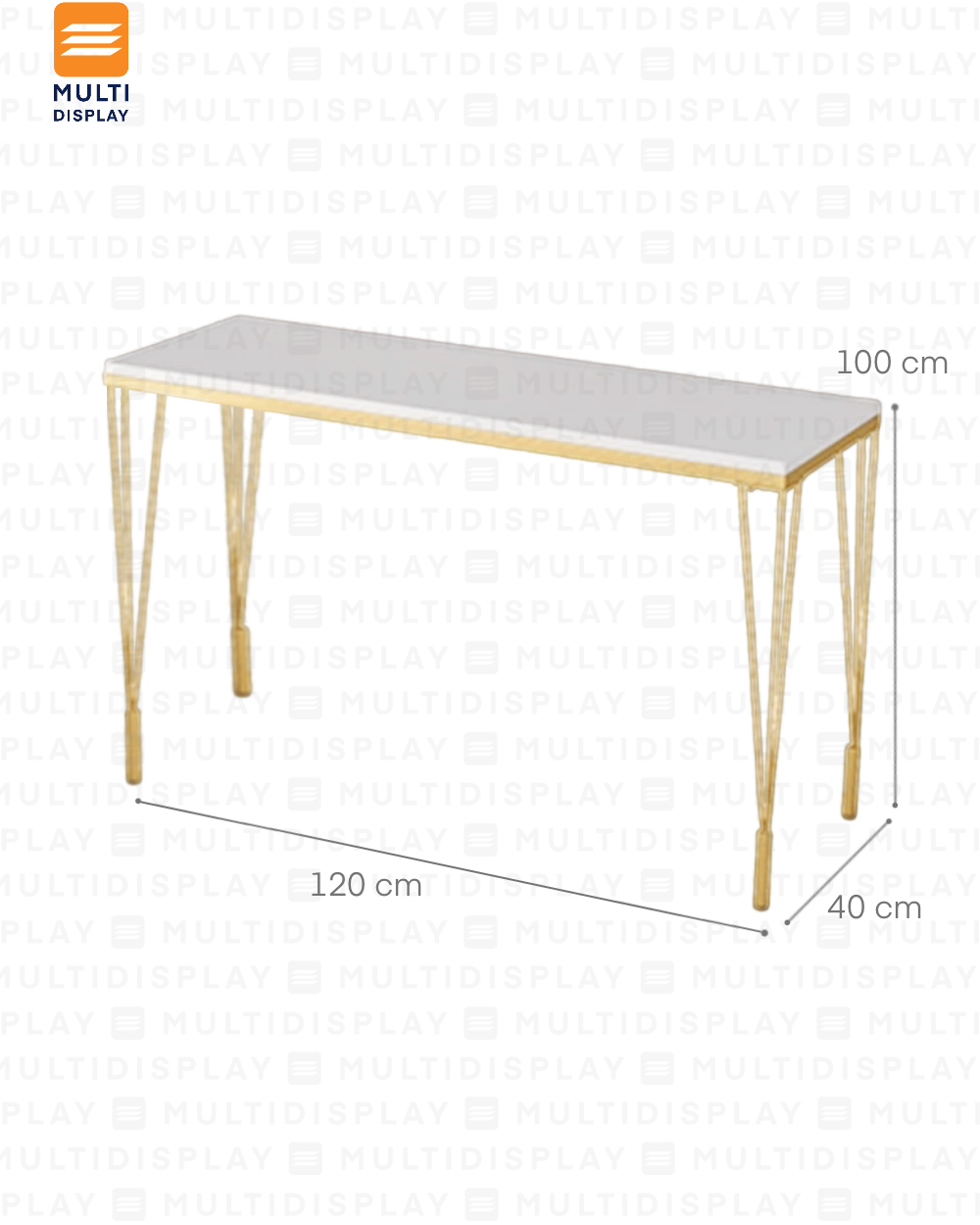 Exhibidor Mesas Cascada Hierro L 120x40x100cm, Dorado