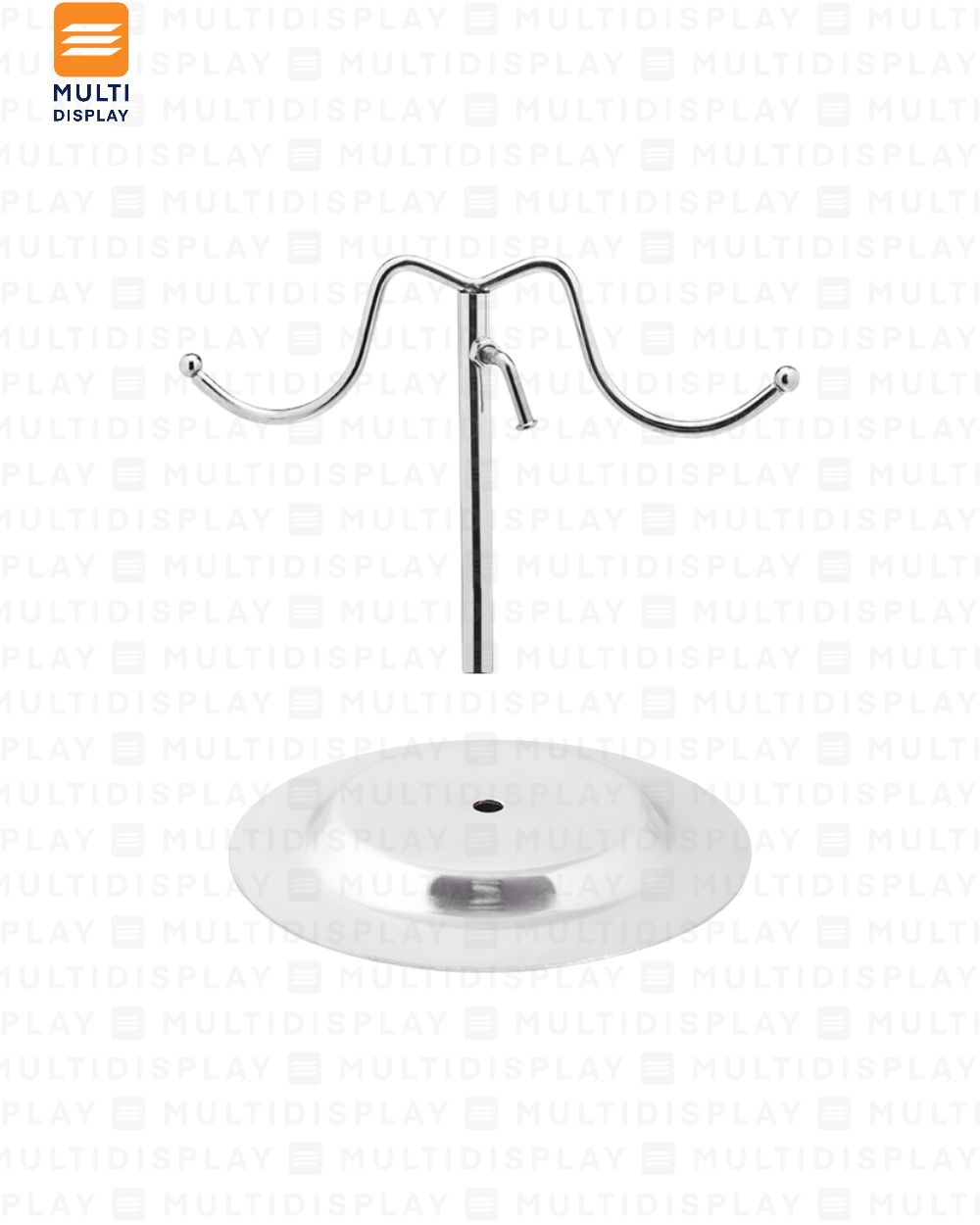 Base para Exhibicion de Bolso Doble Ajustable, 22x70cm, Cromado