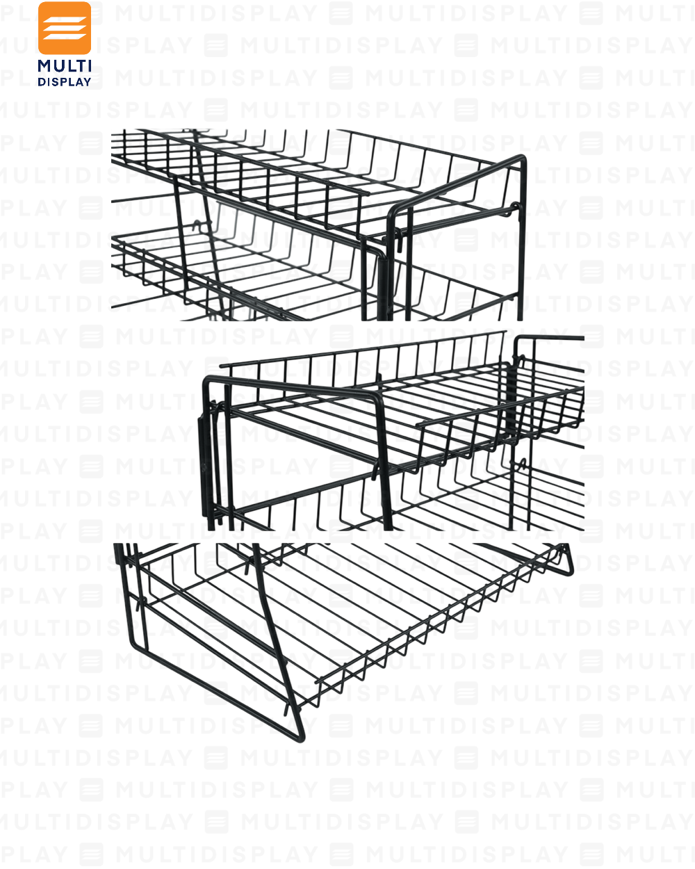 Mini Estante de Impulso, Torre Mallado 4 Niveles 40x22x41cm, Negro