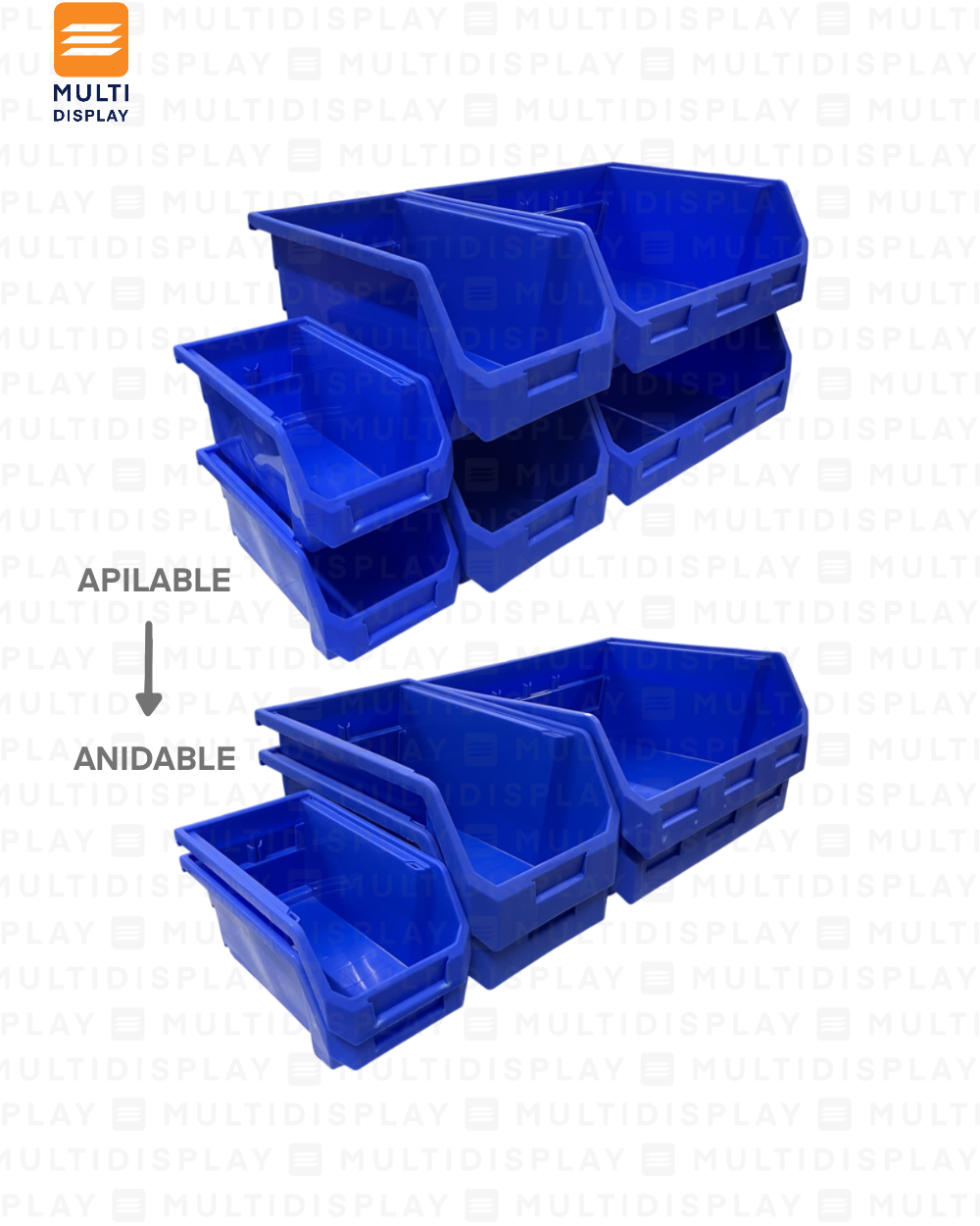 Bin Organizador XXL 37.4x41.8x17.7cm Azul