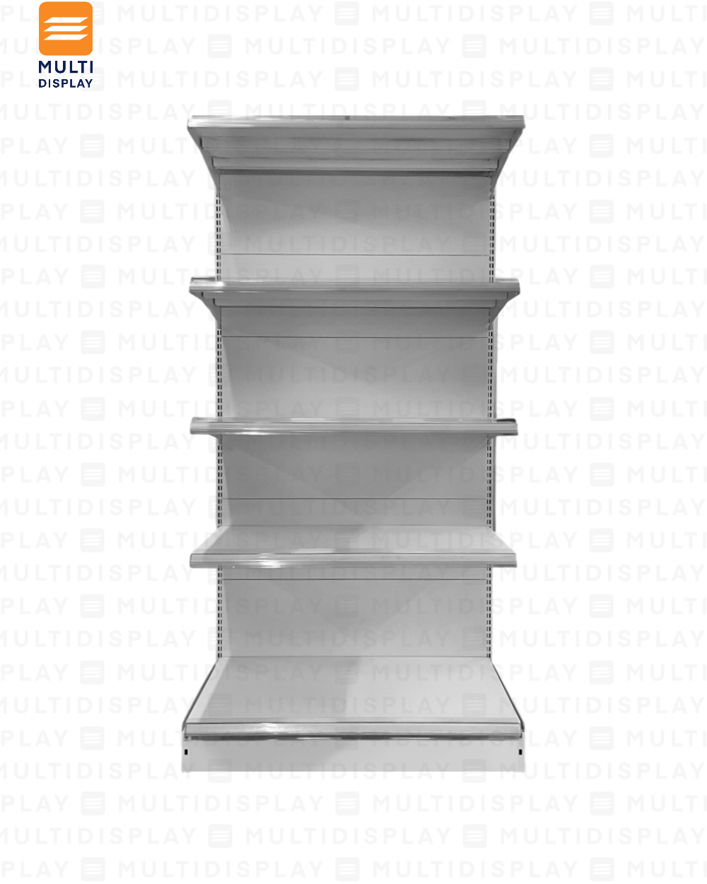 Gondola Frontal HD Inicial 100x55x195cm 5 Tablillas, Liso Blanco, 140kg