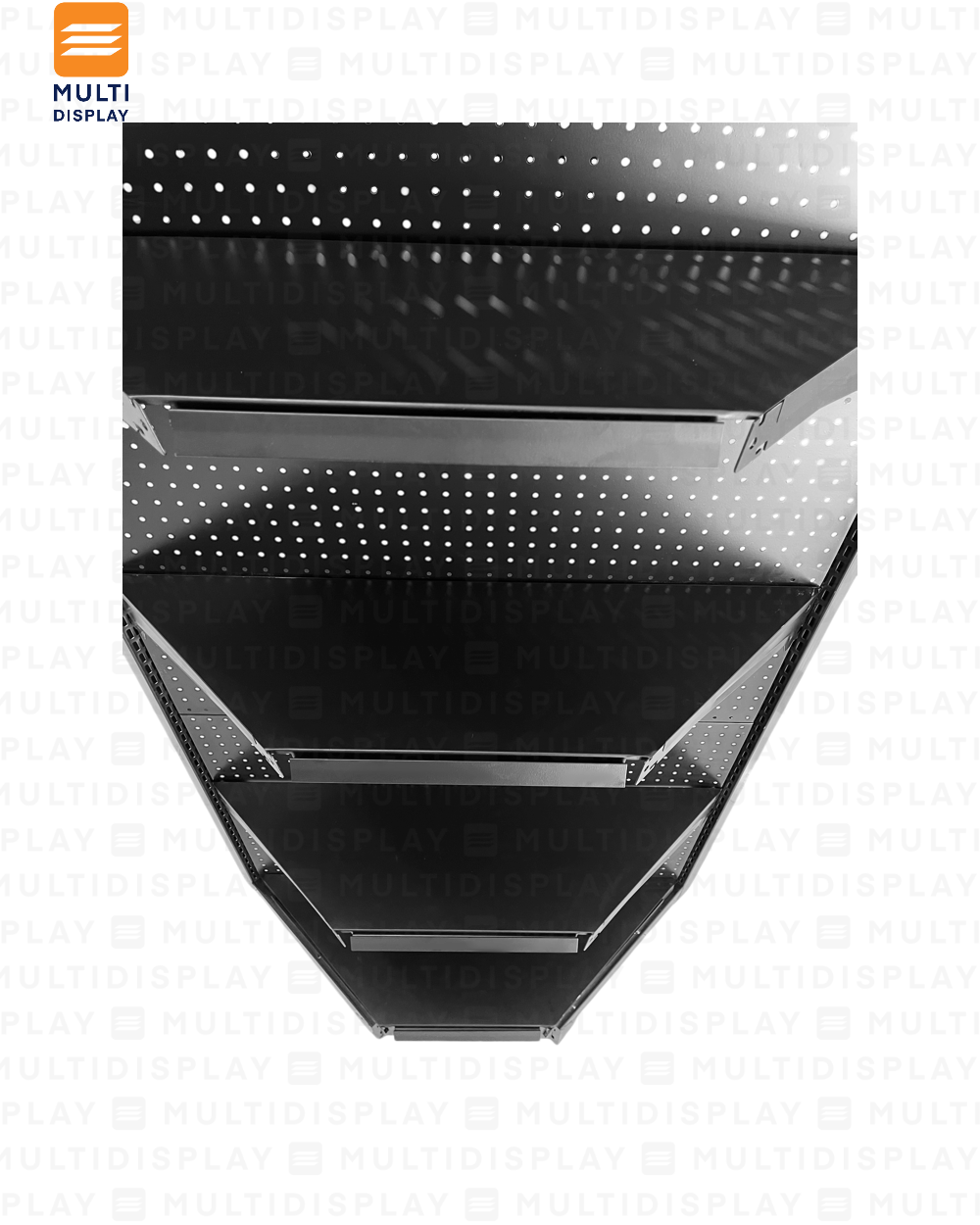 Gondola Esquinera 50x50x180cm 5 Tablilla, Perf. Negro, 60kg