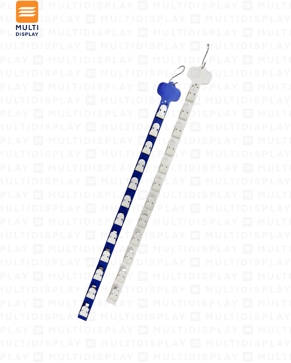 Tira de Impulso Plastico 12 Ganchos Plastico 73cm Azul