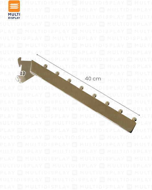 Gancho para Riel Estandar Cascada 40cm, Entrada de 1 pulgada, Dorado