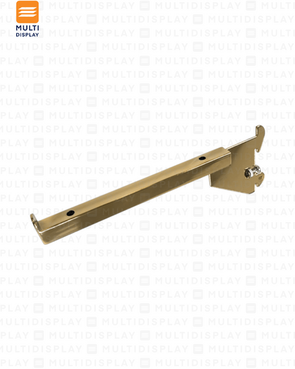 Gancho para Riel de Repisa 25cm, Entrada de 1 pulgada, Dorado