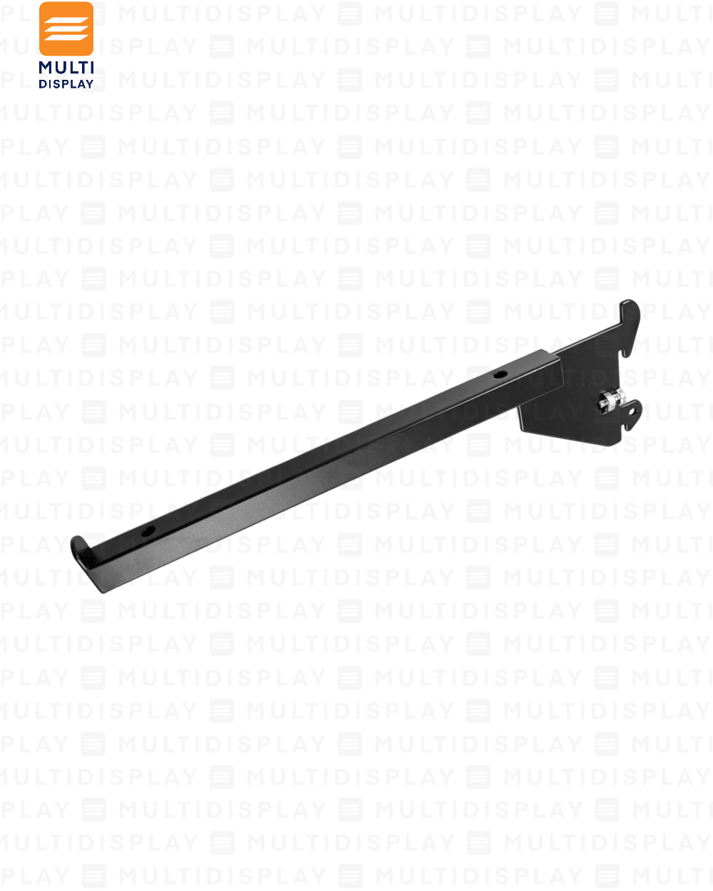 Gancho para Riel de Repisa 30cm, Entrada de 1 pulgada, Negro