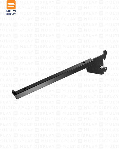 Gancho para Riel de Repisa 30cm, Entrada de 1 pulgada, Negro