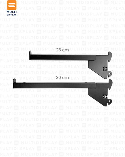 Gancho para Riel de Repisa 25cm, Entrada de 1 pulgada, Negro