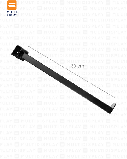 Gancho para Barra de Repisa 30cm Negro