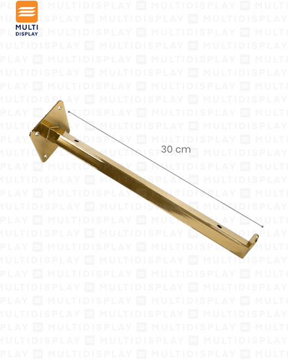 Gancho para Pared de Repisa 30cm Dorado